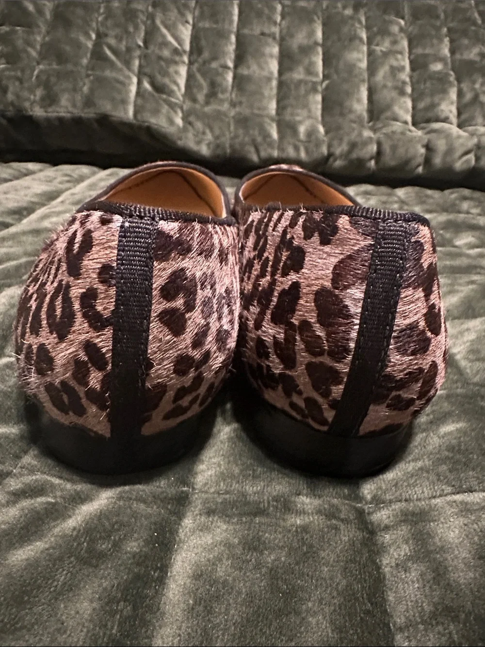 Talbots Leopard Haircalf Pointed Toe Ballet Flats - Brown & Black